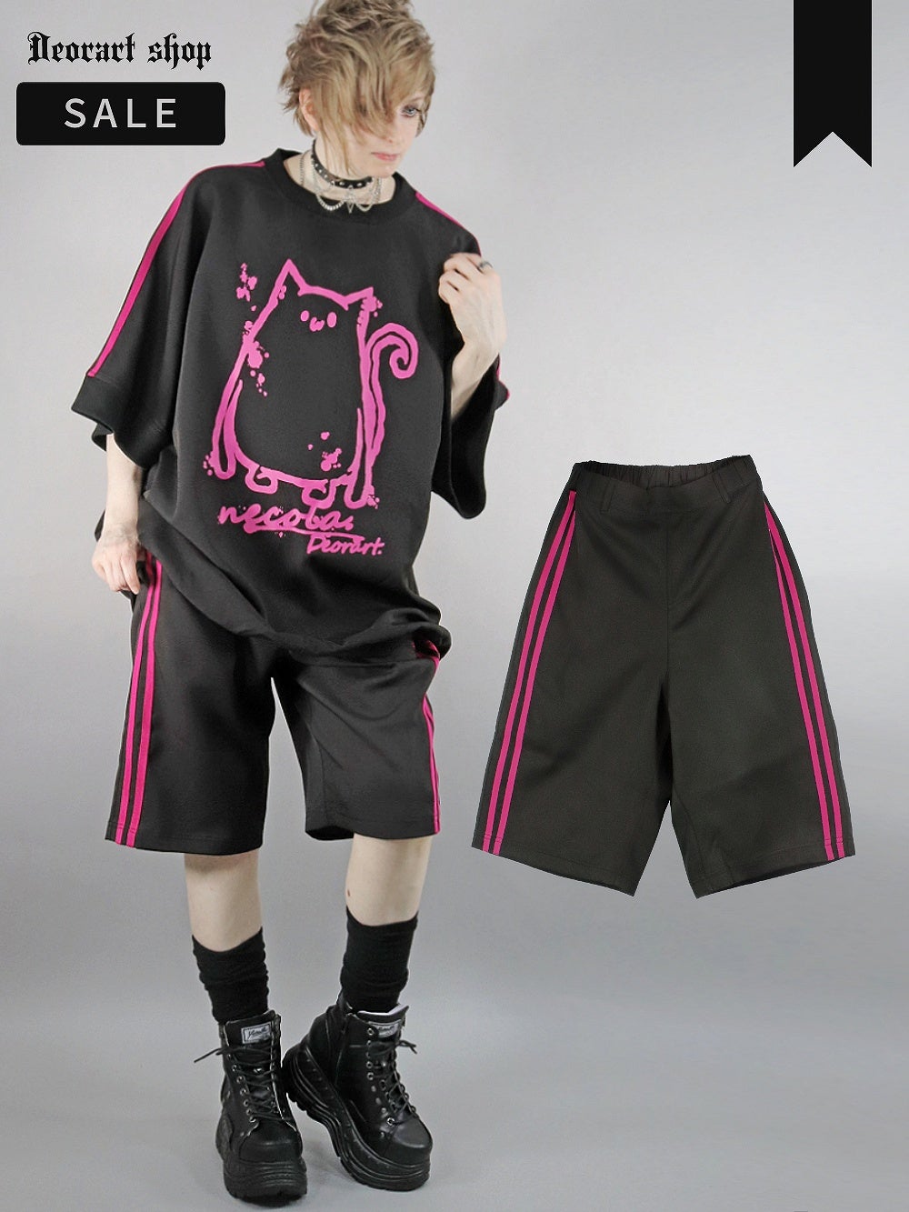 Deorart,ディオラート,原宿,地雷系,ジラサブ,ジャージ,ハーフパンツ,セットアップ,可愛い,病み,猫,キャラクター,,V系,バンギャ,20代,30代,40代,ホスト,衣装,メンズ,レディス