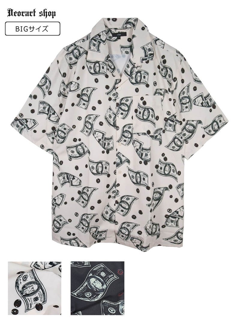 Deorart,ディオラート,モード,ゴスパン,パンクロック,総柄シャツ,ビッグサイズ,ワンピース,カッコイイ,ライブ,ハイブランド,ファッション,衣装,メンズ,レディス,通販,古着風,ドル柄,五分袖シャツ