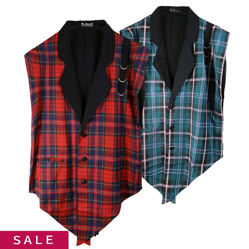 Deorart,ディオラート,モード,ゴシック,チェック柄,ベスト,ジレ,セットアップ,パンクロック,地雷系,トラッド,メンズスカート,V系,ヴィジュアル系,大人,ライブ,ファッション,衣装,メンズ,レディス,通販