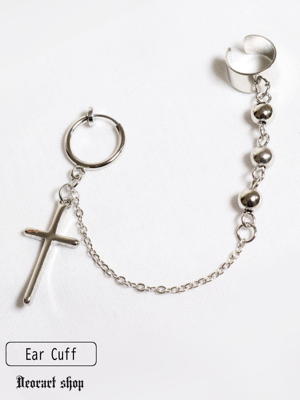 Deorart,かっこいい,パンク,ロック,バンド,ユニセックス,ファッション,ダーク,パンクロック,ｖ系,ゴシック,イヤーカフ,チェーンカフ,十字架,クロス,イヤリング