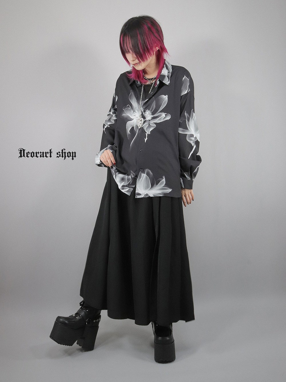 Deorart,ディオラート,V系シャツ,柄シャツ,花柄,薔薇,ゴシック,バンド,ホスト,男装,衣装,オーバーサイズ