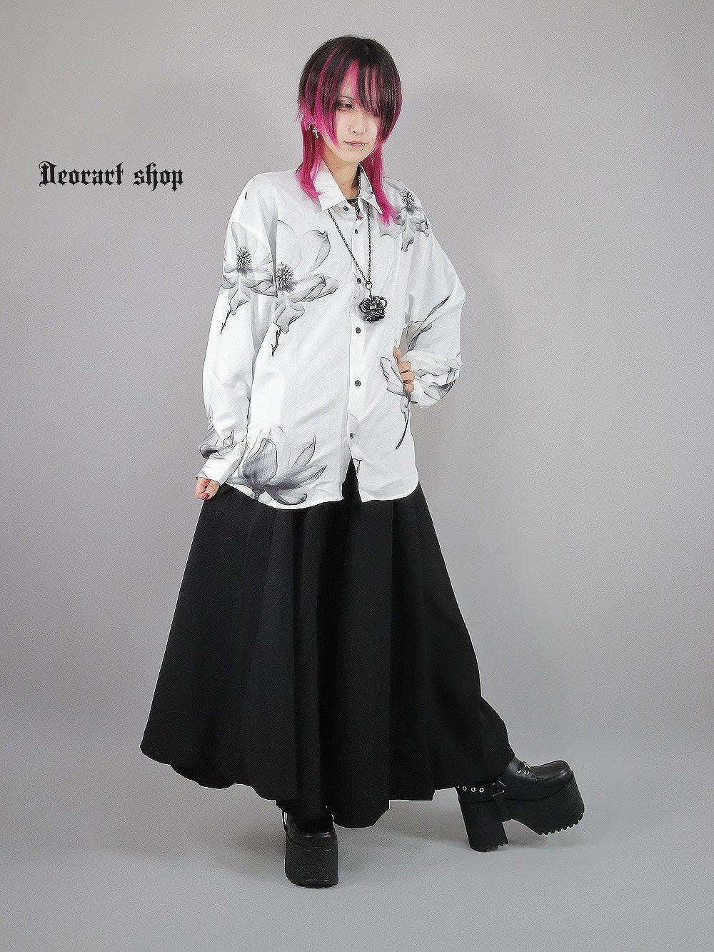 Deorart,ディオラート,V系シャツ,柄シャツ,花柄,薔薇,ゴシック,バンド,ホスト,男装,衣装,オーバーサイズ