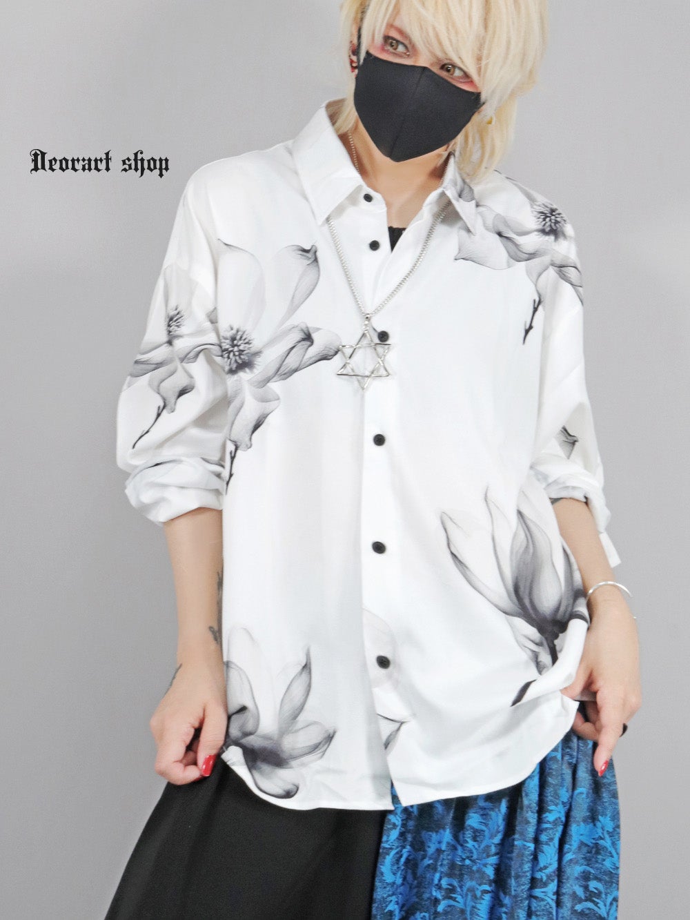 Deorart,ディオラート,V系シャツ,柄シャツ,花柄,薔薇,ゴシック,バンド,ホスト,男装,衣装,オーバーサイズ