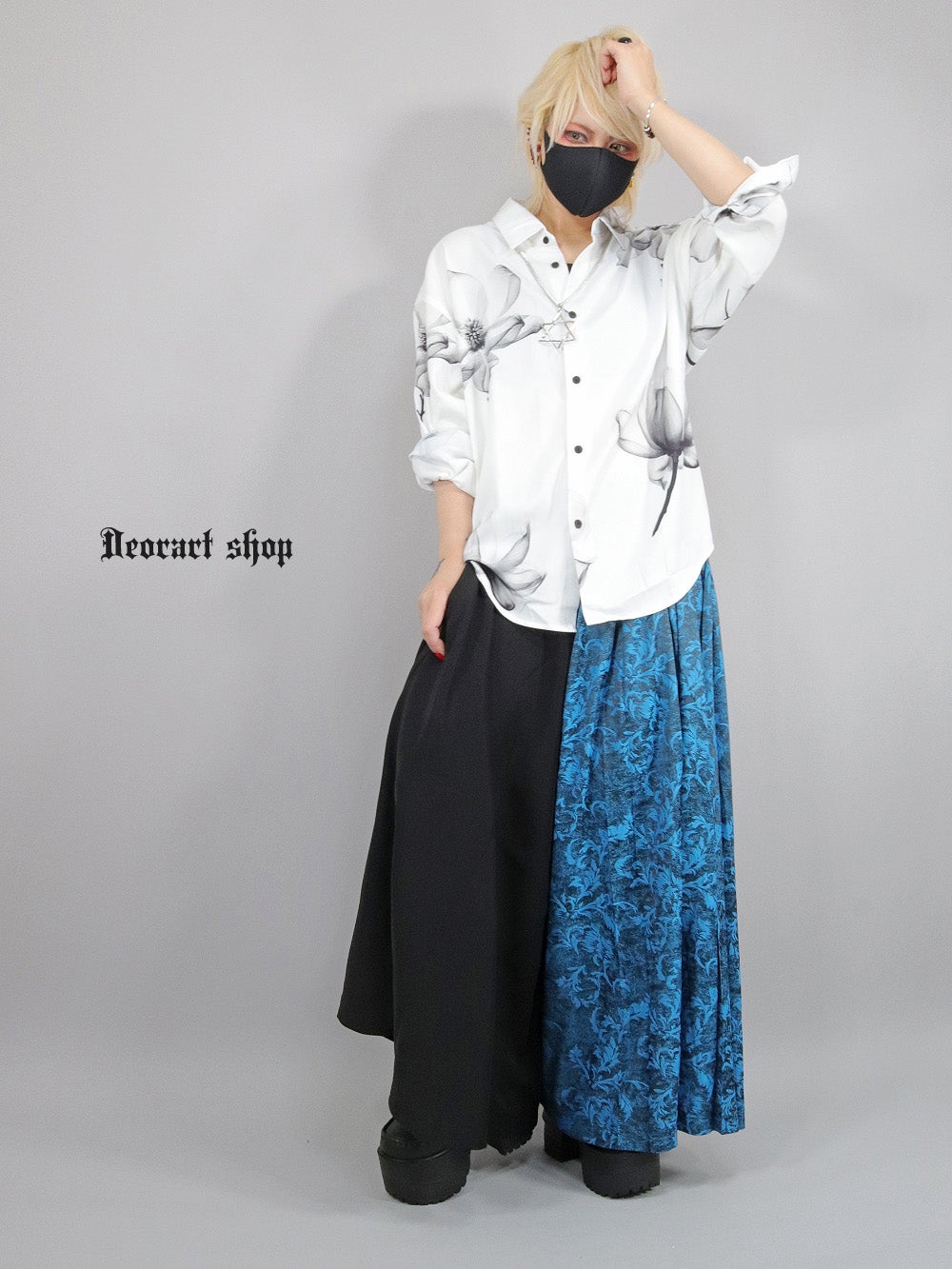 Deorart,ディオラート,V系シャツ,柄シャツ,花柄,薔薇,ゴシック,バンド,ホスト,男装,衣装,オーバーサイズ