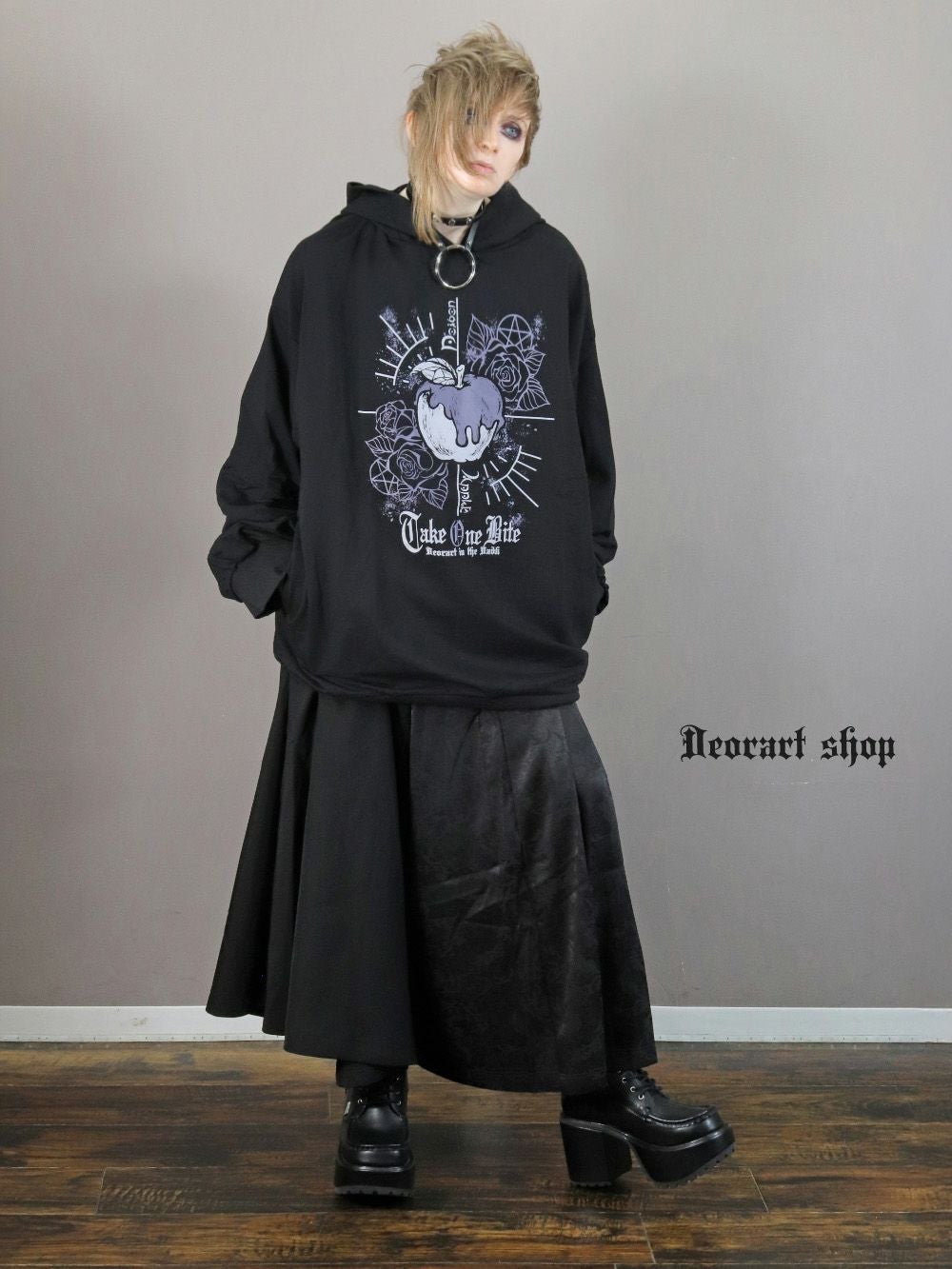 DRT2806 [尻尾チャーム付 ] オーバーサイズ ネコ耳フード・プル