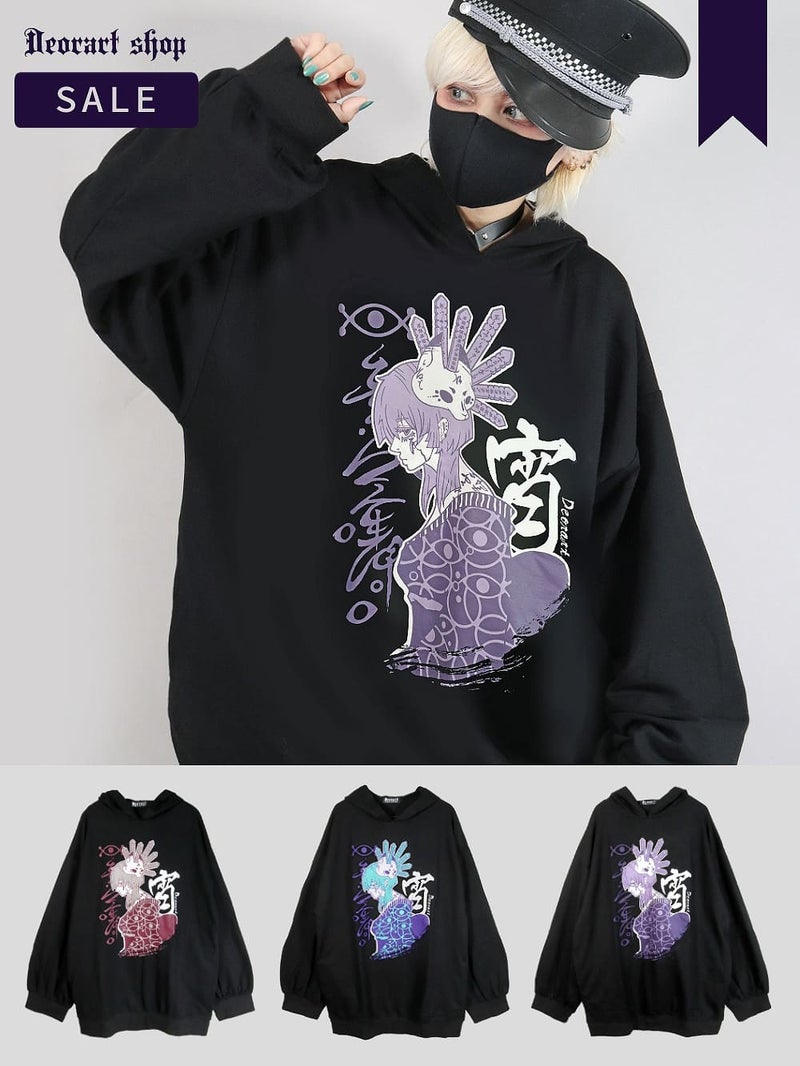 Deorart,ディオラート,地雷系,和風,狐,女の子柄,ホラー,サブカル,プリント,パーカー,カッコイイ,V系,emo,punk,rock,原宿 ,ゴシック,モード,メンズ,レディス,ブランド,衣装,通販
