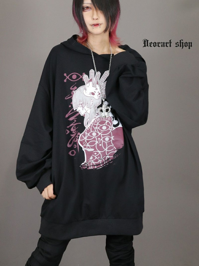Deorart,ディオラート,地雷系,和風,狐,女の子柄,ホラー,サブカル,プリント,パーカー,カッコイイ,V系,emo,punk,rock,原宿 ,ゴシック,モード,メンズ,レディス,ブランド,衣装,通販