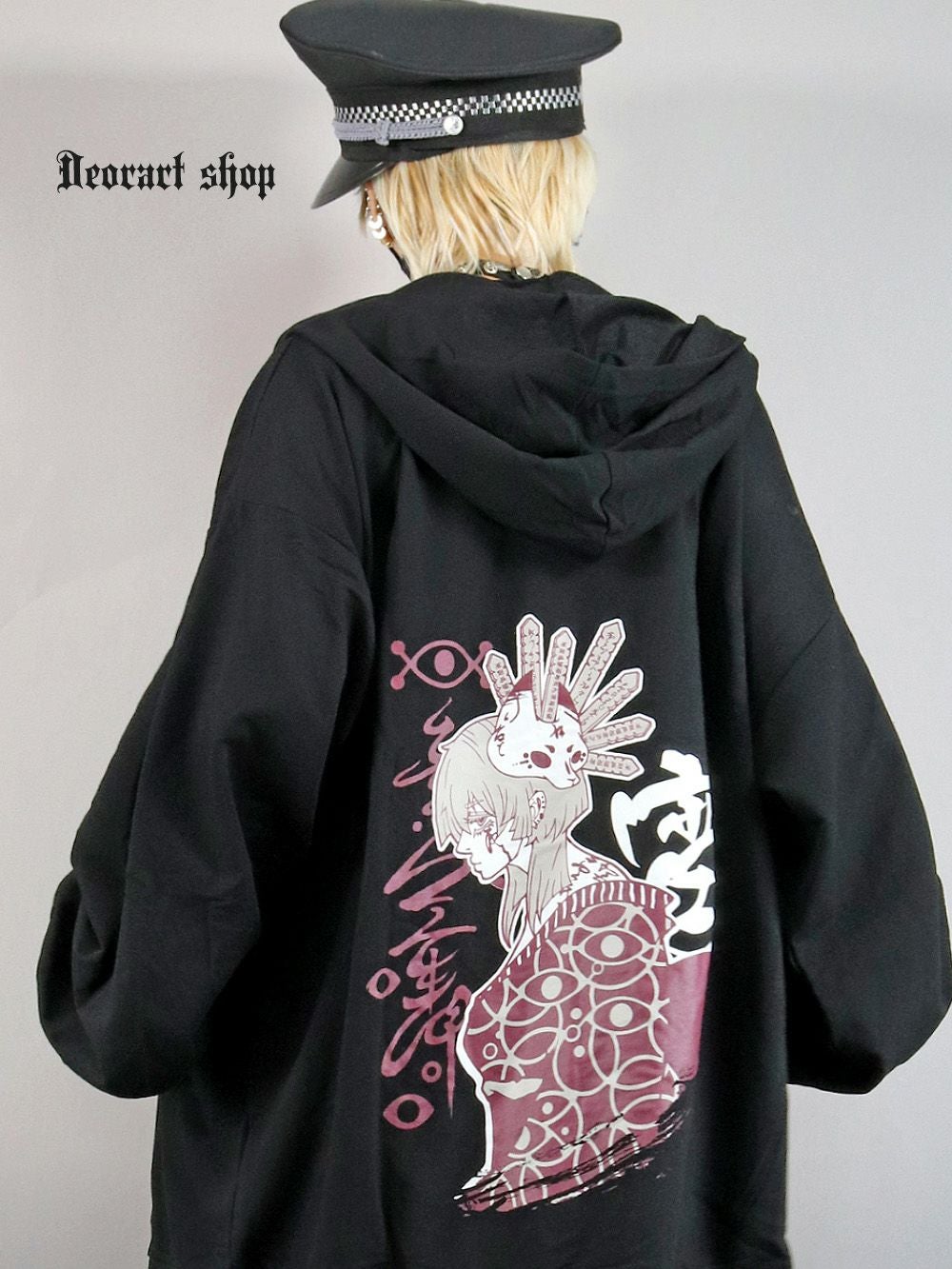 DRT2809 [和GOTH] オーバーサイズ ・プリント ジップパーカー [ 宵-yoi