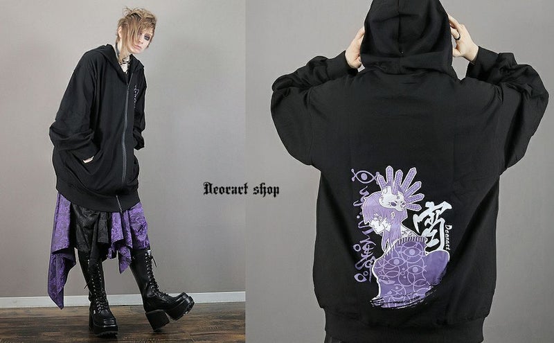 Deorart,ディオラート,地雷系,和風,女の子柄,ホラー,サブカル,プリント,パーカー,カッコイイ,V系,emo,punk,rock,原宿 ,ゴシック,モード,メンズ,レディス,ブランド,衣装,通販