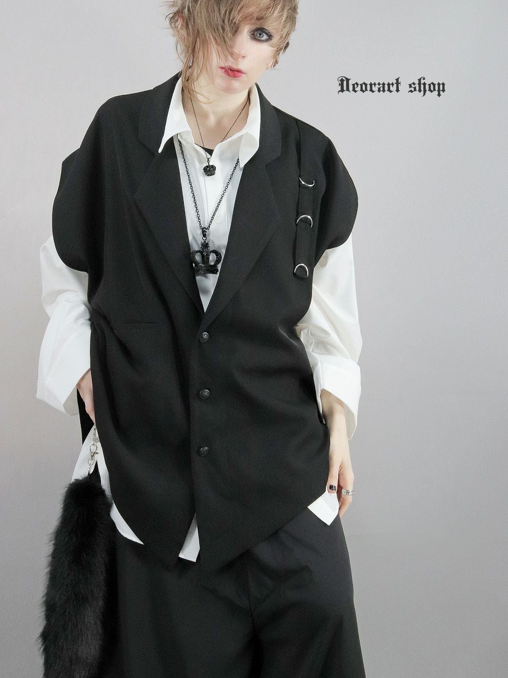 DRT2813 【GOTH MODE】オーバーサイズ ゴシック ・ジレ ベスト