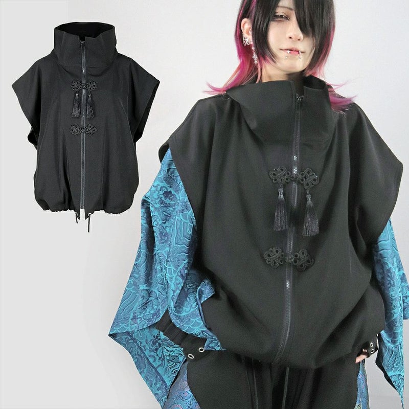 Deorart,ディオラート,V系,地雷系,中華柄,ハイネック,スタンドネック,ベスト,チャイナボタン,新中式,中華マフィア,チャイニーズマフィア,コーデ,ホスト,コンカフェ,ライブ,ファッション,ダンス衣装,メンズ,レディス,男装