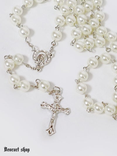 BY2139 ロザリオ・ロングネックレス[WHITE] | Deorart shop
