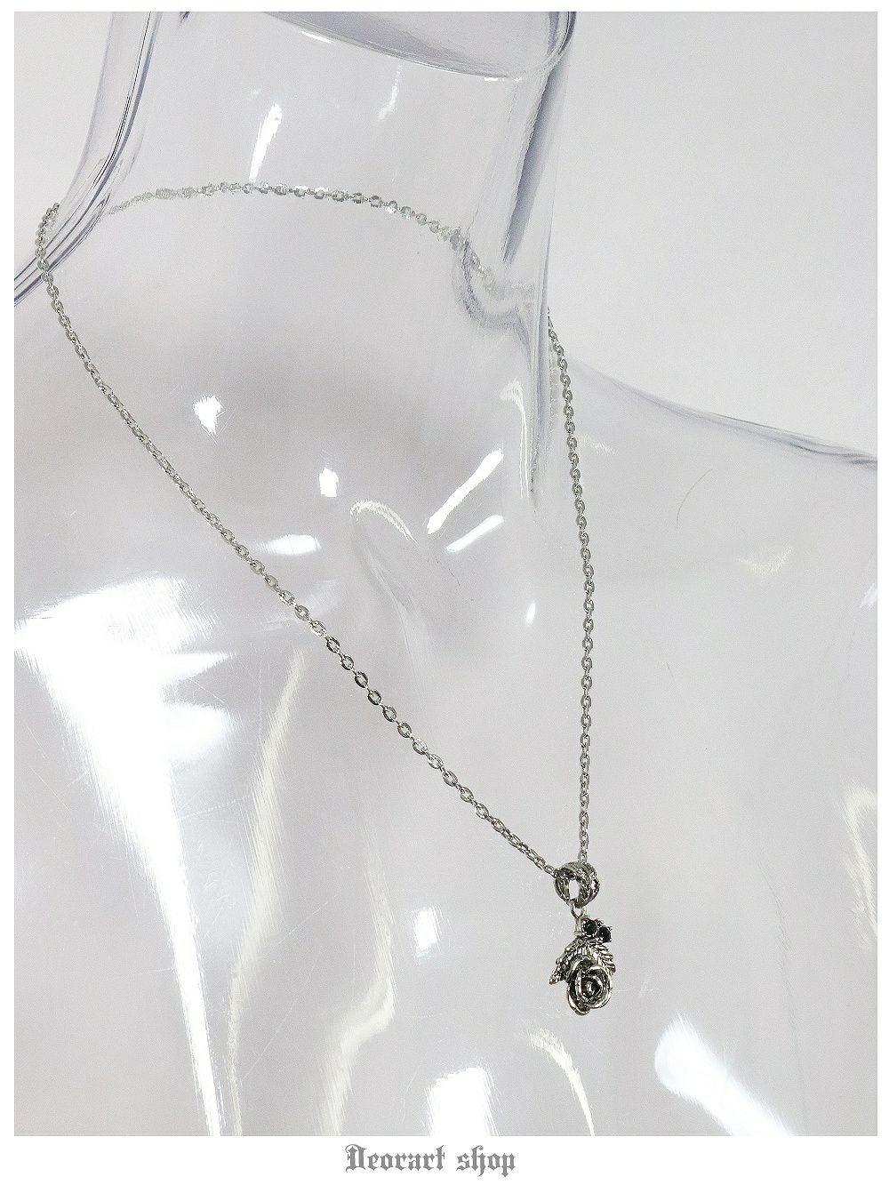 BY1133 薔薇モチーフ・ネックレス[rose・leaf] | Deorart shop