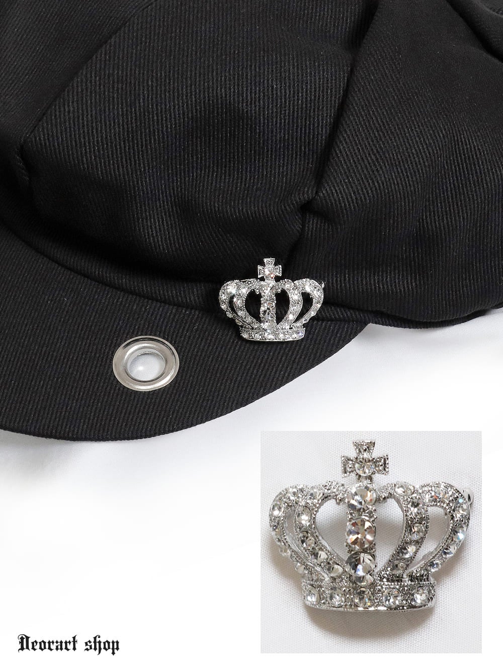 BY1134 [crown・brooch]ラインストーン・クラウン ブローチ [ SILVER