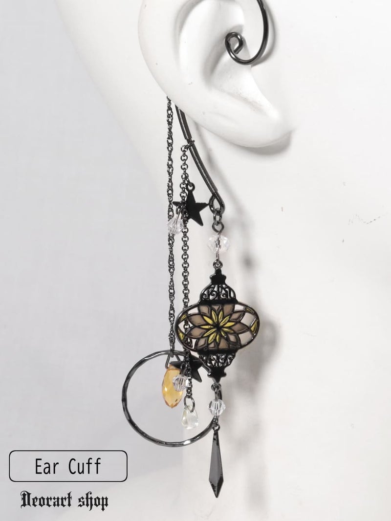Deorart,ディオラート,イヤーフック,イヤリング,ステンドグラス風,ランタン,ランプ,ゴシック,エスニック,アジアン,かわいい,かっこいい,揺れる,ロングタイプ,コスプレ衣装,