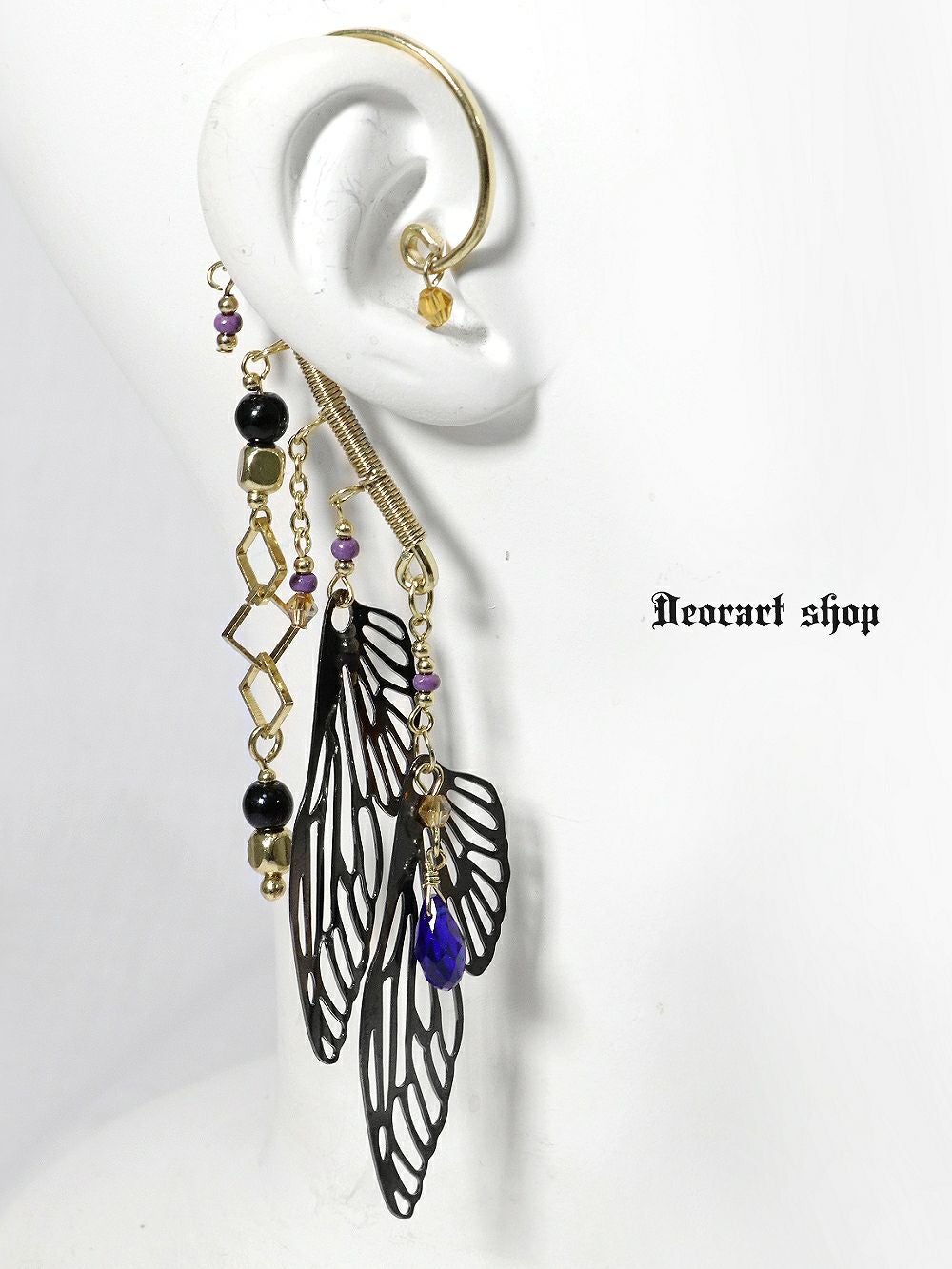 Deorart,ディオラート,イヤーフック,イヤリング,蝶,羽,バタフライ,揺れる,バンド,V系,ゴシック,アジアン,かっこいい,奇麗