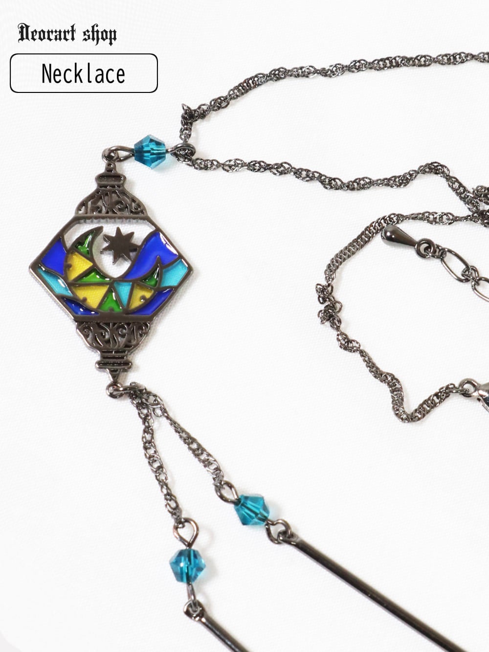 Deorart,ディオラート,ネックレス,ペンダント,ステンドグラス風,ランタンモチーフ,ゴシック,アジアン,和風,かわいい,サブカル系,通販