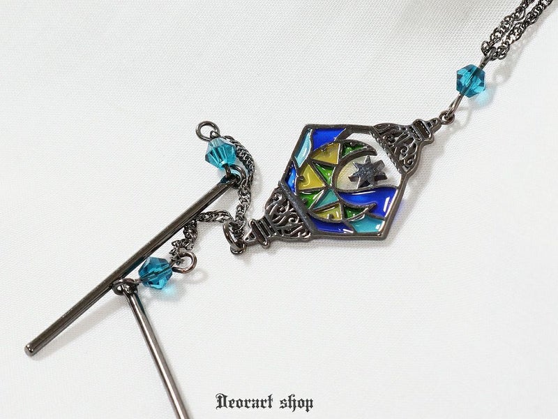 Deorart,ディオラート,ネックレス,ペンダント,ステンドグラス風,ランタンモチーフ,ゴシック,アジアン,和風,かわいい,サブカル系,通販