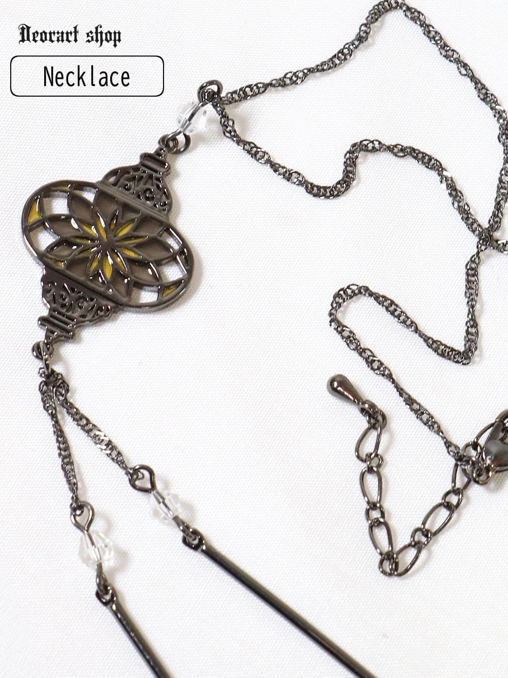 Deorart,ディオラート,ネックレス,アクセサリー,ステンドグラス風,ガラス素材,ランタンモチーフ,ゴシック,アジアン,和風,かわいい,きれい,サブカル系