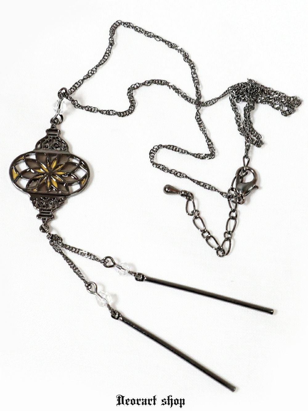 Deorart,ディオラート,ネックレス,アクセサリー,ステンドグラス風,ガラス素材,ランタンモチーフ,ゴシック,アジアン,和風,かわいい,きれい,サブカル系