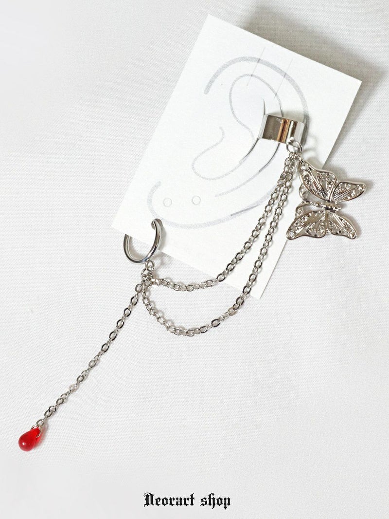 Deorart,ディオラート,アクセサリー,イヤカフ,シルバー,蝶々,バタフライ,カッコイイ,V系,バンド,サブカル系,地雷系,通販,かわいい,原宿,歌舞伎町