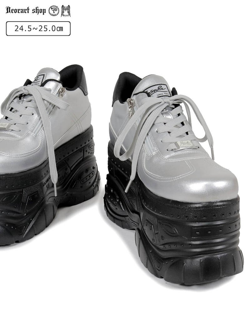 Deorart,ディオラート,厚底スニーカー,厚底シューズ,シルバーシューズ,レースアップ,足盛れ,盛れる,かっこいい,ユニセックス,男装,バンド,V系,コンカフェ,ホスト,歌舞伎町,原宿,通販,
