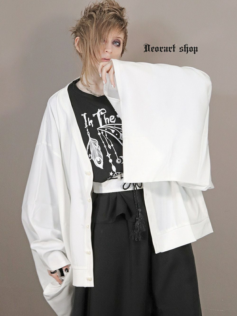 DRT2829 [KIMONO袖] オーバーサイズ・ Vカーディガン ( 着物袖・振袖