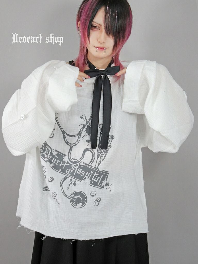 Deorart,ディオラート,病院風コーデ,ナースコーデ,ドクター,注射器,聴診器,プリント,医者,白衣,マッドサイエンティスト,コスプレ,ゴスロリ,通販,地雷系,ハロウィン,衣装,バンド,コンカフェ,V系,ヴィジュアル系,男,メンズ,レディース,ファッション,mad scientist,emo,fashion