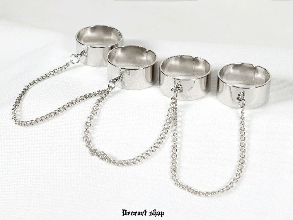 BY1150 4連・チェーン付リング 4本 指輪 | Deorart shop