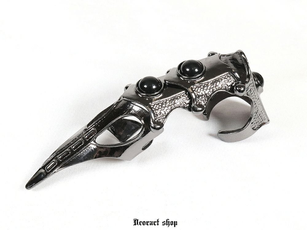 BY1153 黒玉デザインアーマーリング 指輪 [フィンガーリング