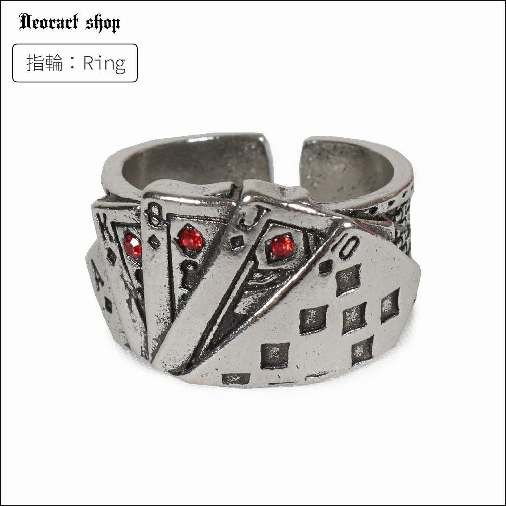 Deorart,ディオラート,リング,指輪,トランプ柄,トランプモチーフ,ラインストーン付き,シルバーリング,通販,アリスモチーフ