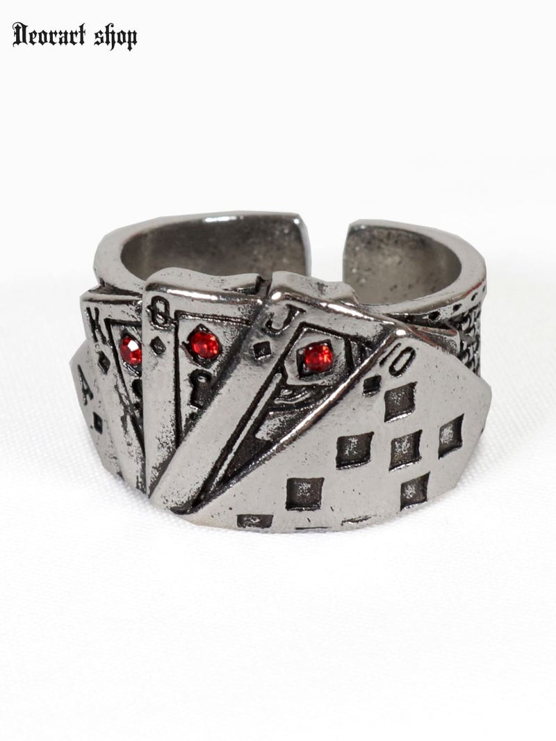 Deorart,ディオラート,リング,指輪,トランプ柄,トランプモチーフ,ラインストーン付き,シルバーリング,通販,アリスモチーフ