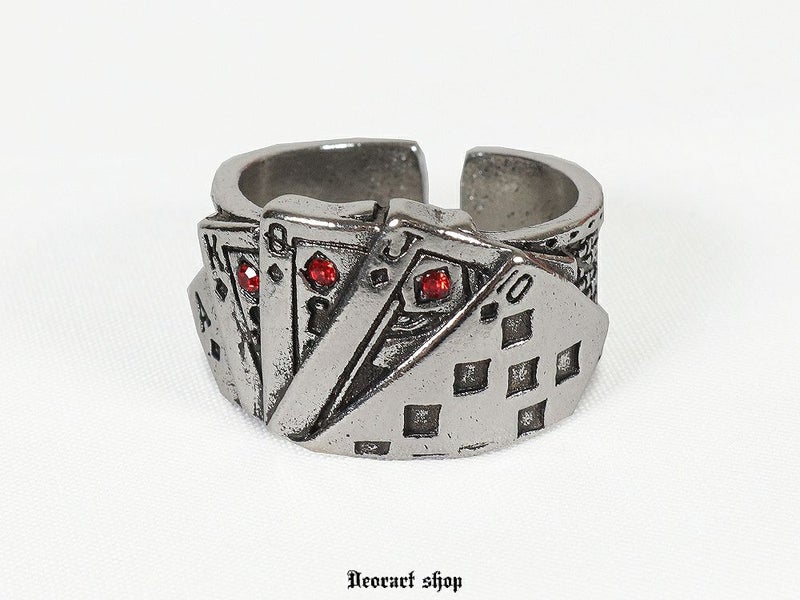 Deorart,ディオラート,リング,指輪,トランプ柄,トランプモチーフ,ラインストーン付き,シルバーリング,通販,アリスモチーフ