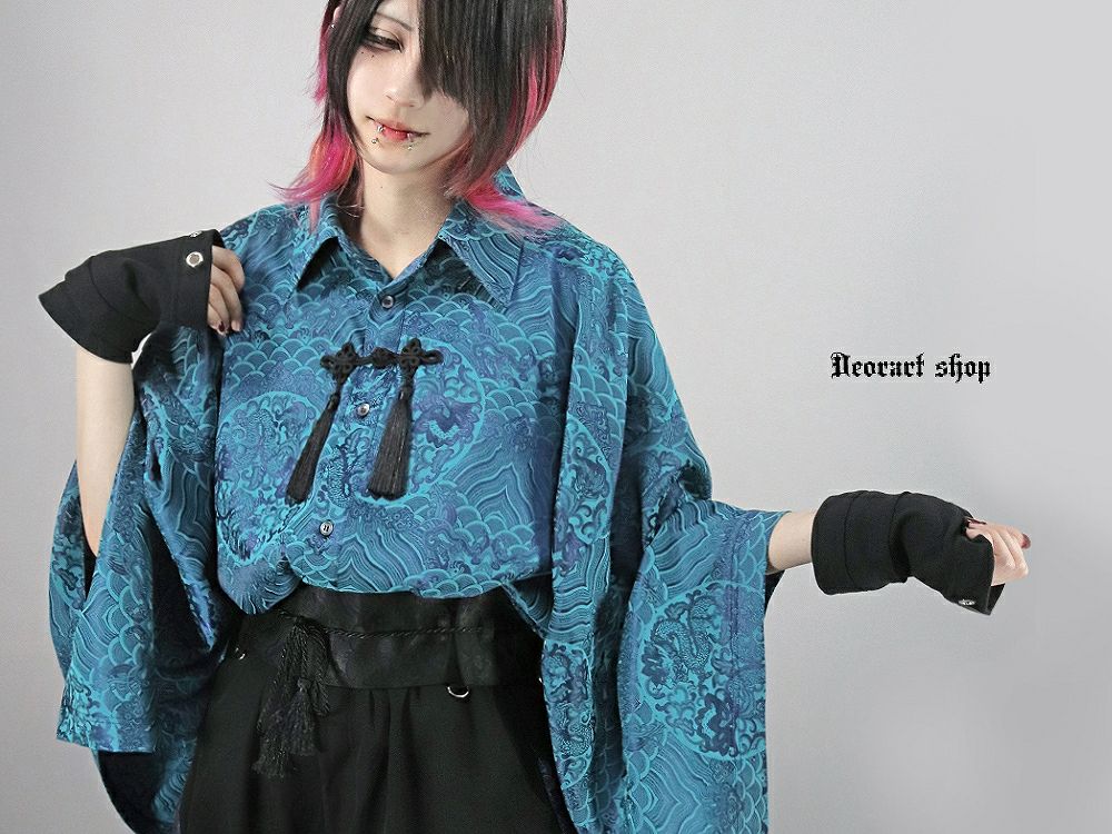 DRT2840 【GOTH CHINA】ワイド五分袖・チャイナシャツ [ 中華柄