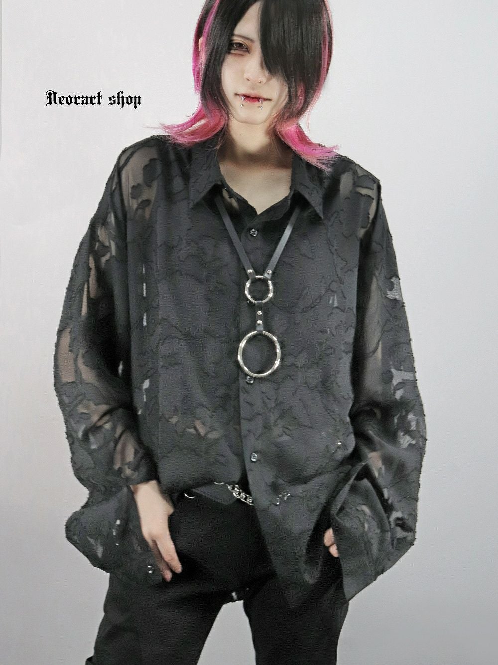 Deorart,ディオラート,透け,シアーシャツ,レース,ブラウス,かっこいい,奇麗,大人シャツ,大人ブラウス,ゴシックファッション,パンクファッション,地雷系男子,地雷系女子,通販,V系,ヴィジュアル系,ユニセックス