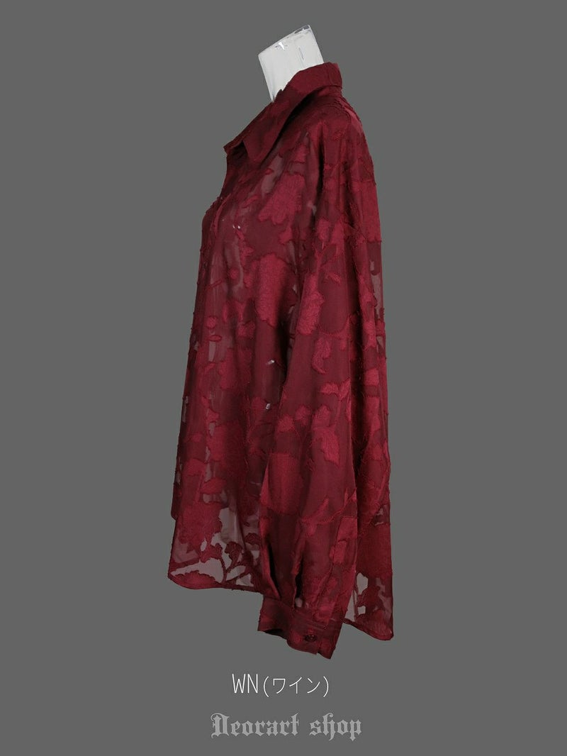 Deorart,ディオラート,透け,シアーシャツ,レース,ブラウス,かっこいい,奇麗,大人シャツ,大人ブラウス,ゴシックファッション,パンクファッション,地雷系男子,地雷系女子,通販,V系,ヴィジュアル系,ユニセックス