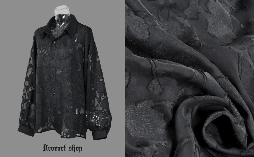 Deorart,ディオラート,透け,シアーシャツ,レース,ブラウス,かっこいい,奇麗,大人シャツ,大人ブラウス,ゴシックファッション,パンクファッション,地雷系男子,地雷系女子,通販,V系,ヴィジュアル系,ユニセックス