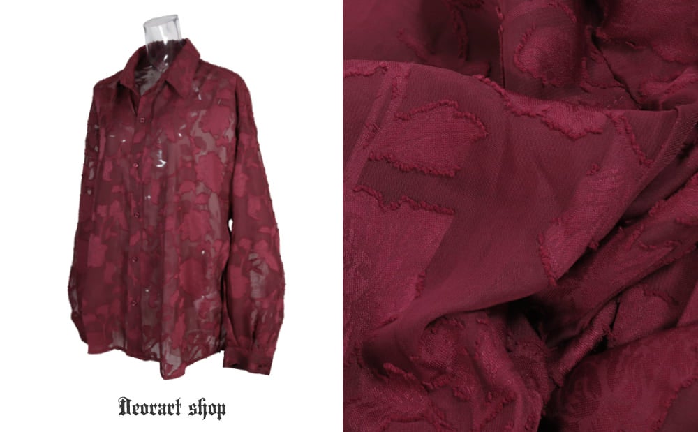 Deorart,ディオラート,透け,シアーシャツ,レース,ブラウス,かっこいい,奇麗,大人シャツ,大人ブラウス,ゴシックファッション,パンクファッション,地雷系男子,地雷系女子,通販,V系,ヴィジュアル系,ユニセックス