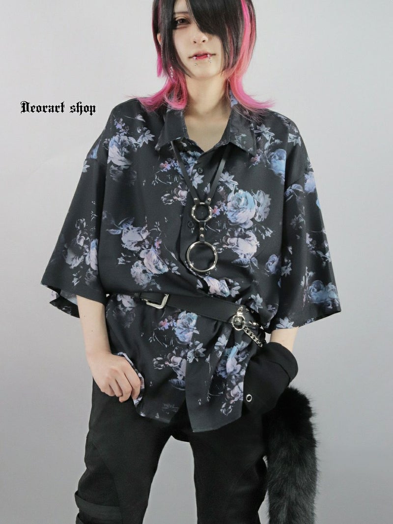 Deorart,ディオラート,総柄シャツ,V系シャツ,パーティ,ドレスアップ,ローズ柄,オーバーサイズ,薔薇,花柄,メンズ,レディス,おしゃれ,カッコイイ,地雷系,ホスト,ライブ衣装,通販