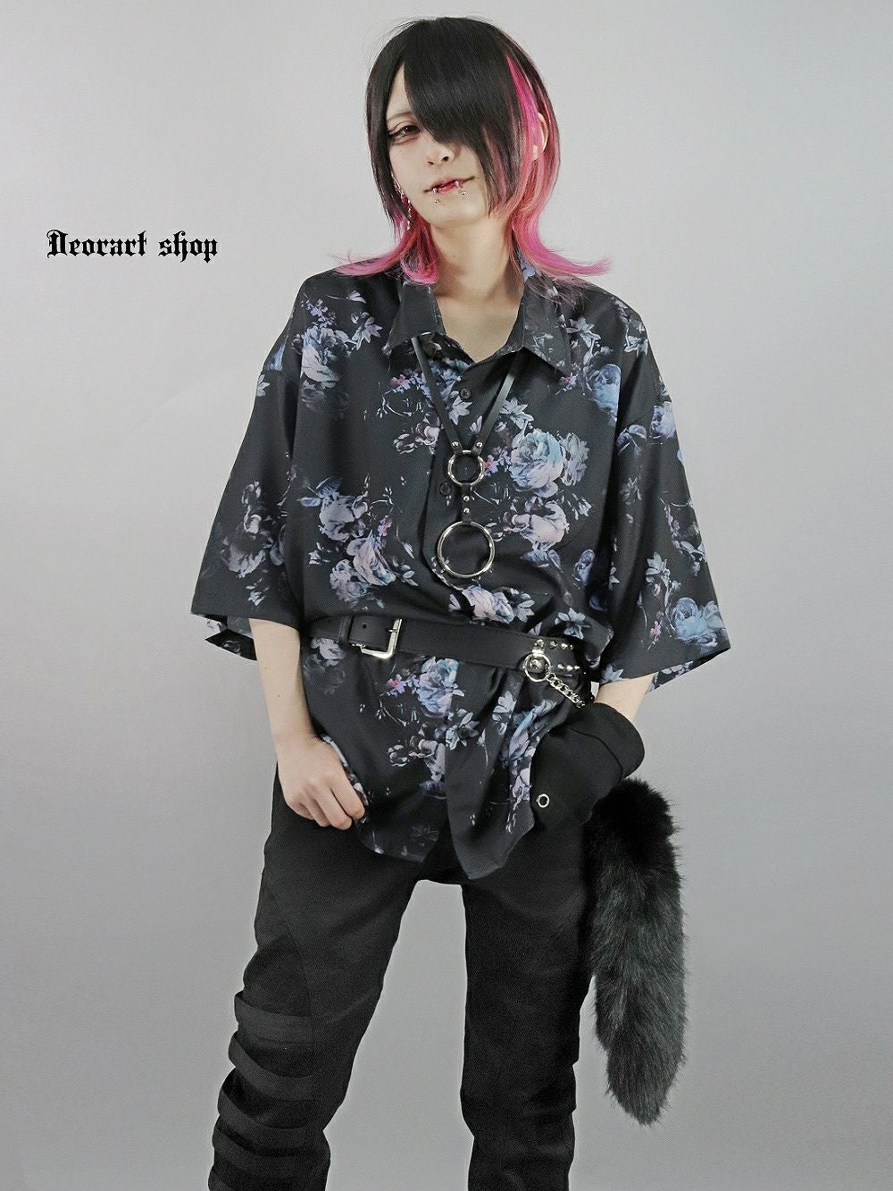 Deorart,ディオラート,総柄シャツ,V系シャツ,パーティ,ドレスアップ,ローズ柄,オーバーサイズ,薔薇,花柄,メンズ,レディス,おしゃれ,カッコイイ,地雷系,ホスト,ライブ衣装,通販