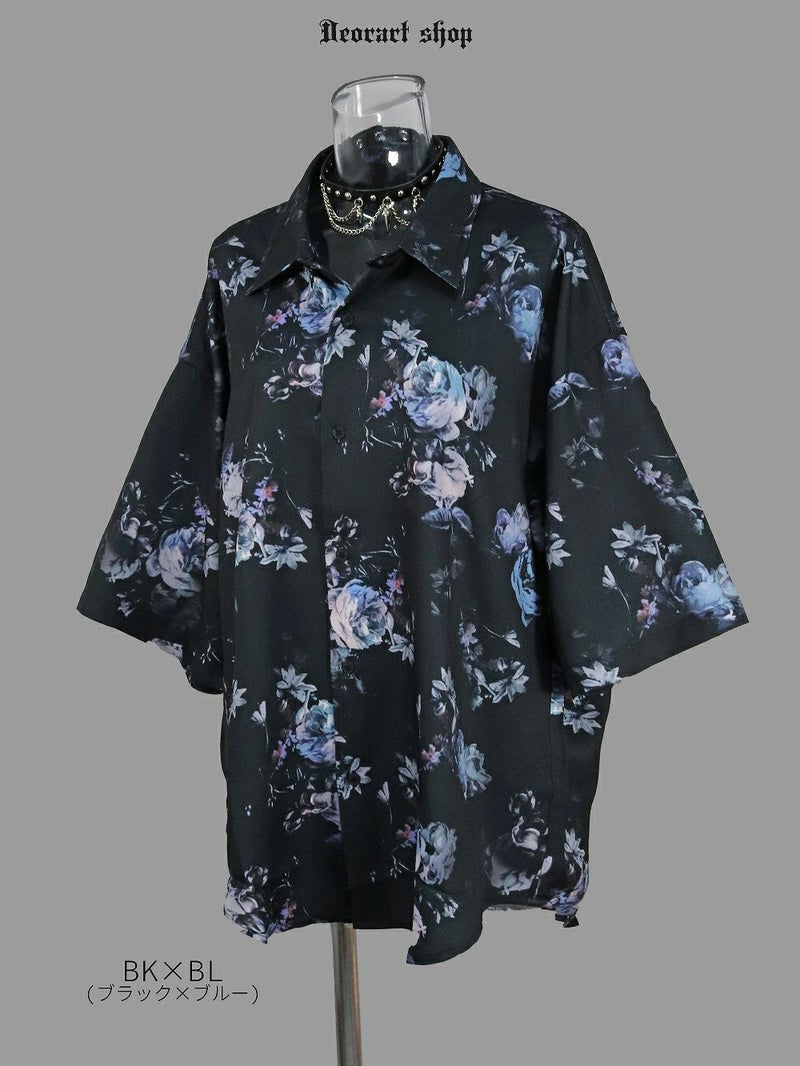 Deorart,ディオラート,総柄シャツ,V系シャツ,パーティ,ドレスアップ,ローズ柄,オーバーサイズ,薔薇,花柄,メンズ,レディス,おしゃれ,カッコイイ,地雷系,ホスト,ライブ衣装,通販