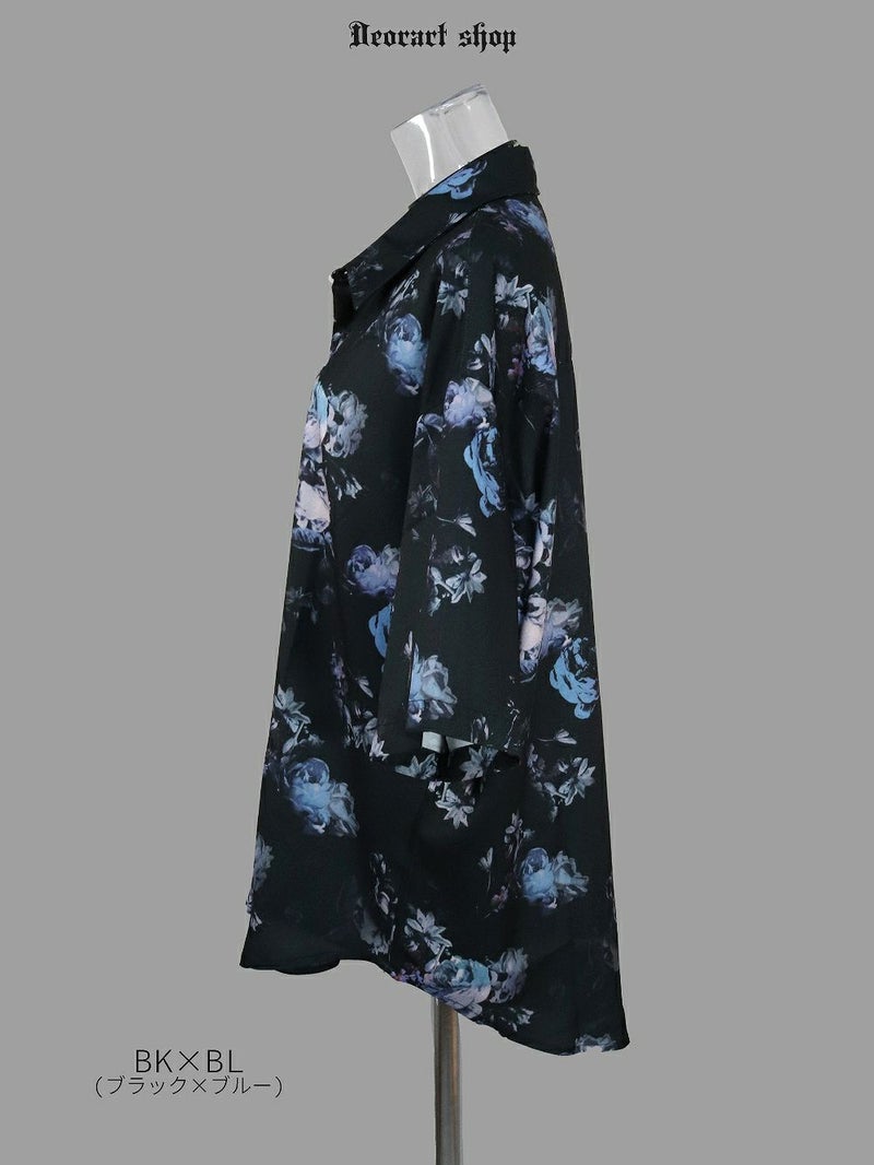 Deorart,ディオラート,総柄シャツ,V系シャツ,パーティ,ドレスアップ,ローズ柄,オーバーサイズ,薔薇,花柄,メンズ,レディス,おしゃれ,カッコイイ,地雷系,ホスト,ライブ衣装,通販