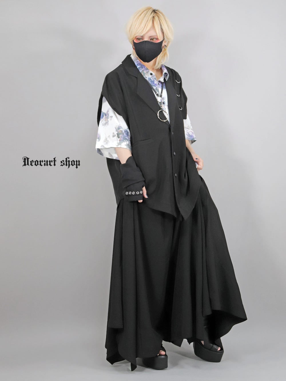 Deorart,ディオラート,総柄シャツ,V系シャツ,パーティ,ドレスアップ,ローズ柄,オーバーサイズ,薔薇,花柄,メンズ,レディス,おしゃれ,カッコイイ,地雷系,ホスト,ライブ衣装,通販