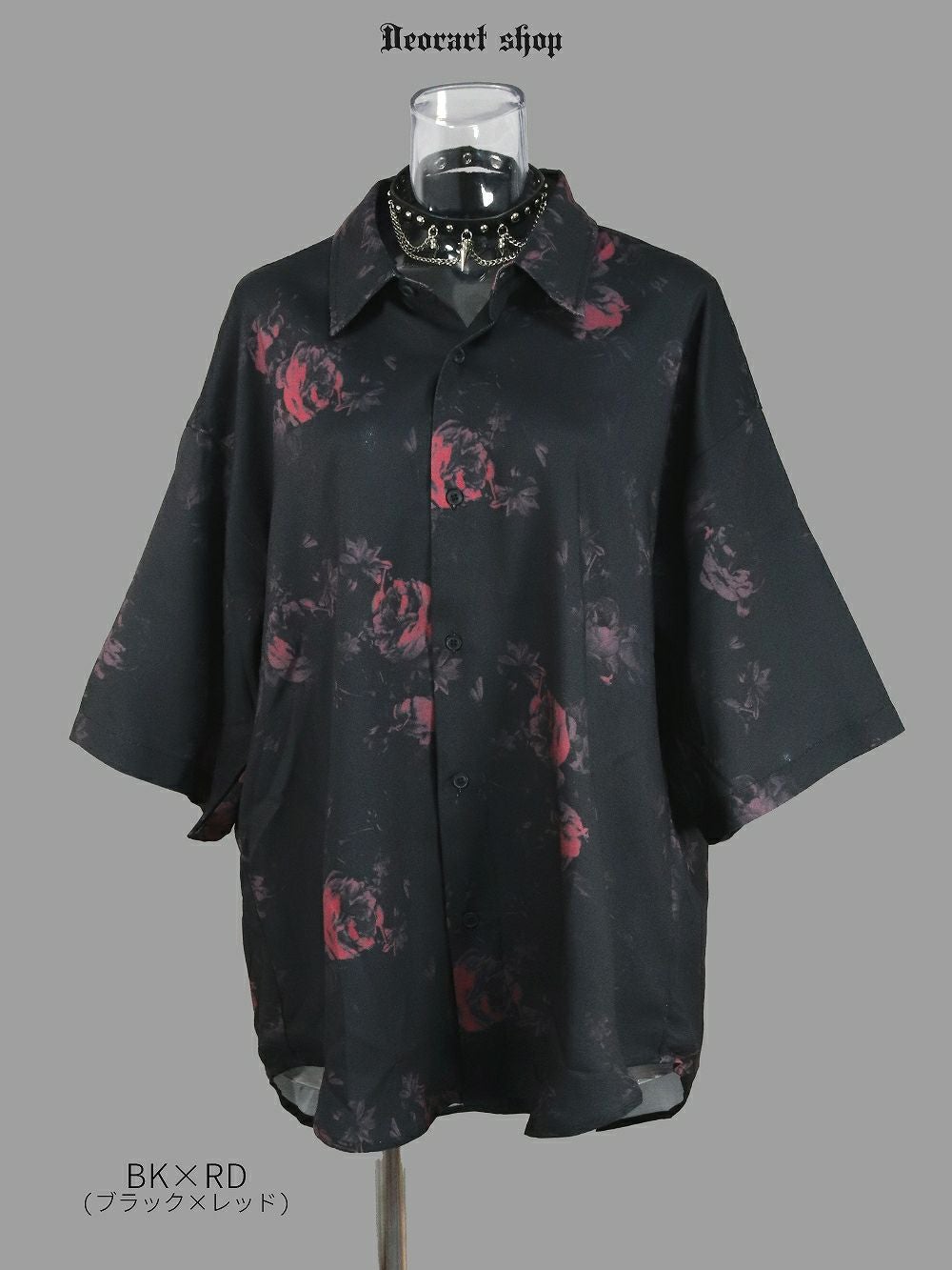 Deorart,ディオラート,総柄シャツ,V系シャツ,パーティ,ドレスアップ,ローズ柄,オーバーサイズ,薔薇,花柄,メンズ,レディス,おしゃれ,カッコイイ,地雷系,ホスト,ライブ衣装,通販
