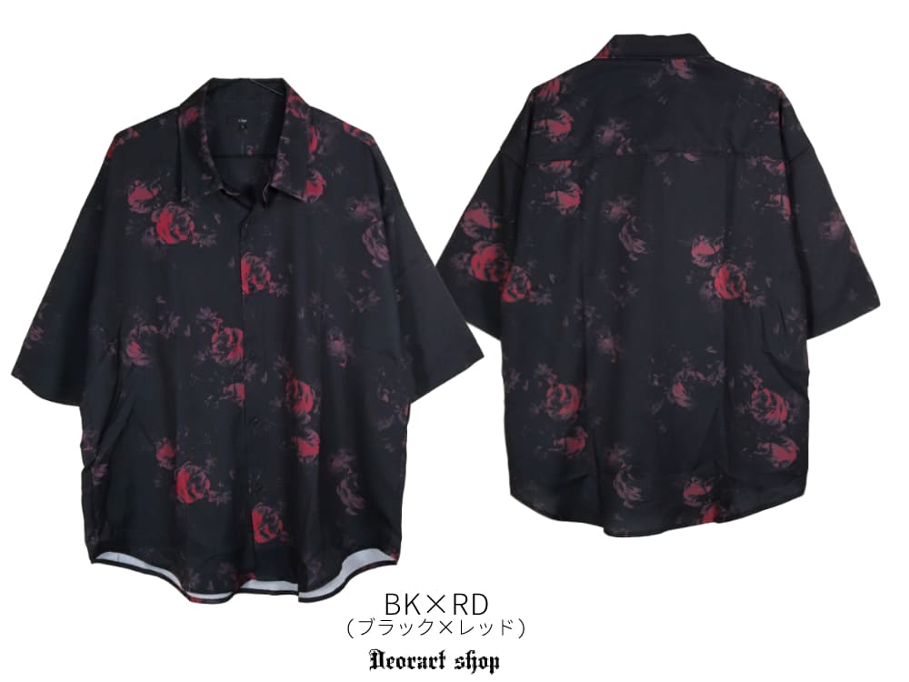Deorart,ディオラート,総柄シャツ,V系シャツ,パーティ,ドレスアップ,ローズ柄,オーバーサイズ,薔薇,花柄,メンズ,レディス,おしゃれ,カッコイイ,地雷系,ホスト,ライブ衣装,通販