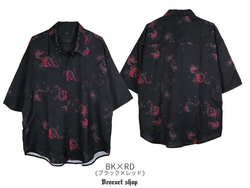 Deorart,ディオラート,総柄シャツ,V系シャツ,パーティ,ドレスアップ,ローズ柄,オーバーサイズ,薔薇,花柄,メンズ,レディス,おしゃれ,カッコイイ,地雷系,ホスト,ライブ衣装,通販