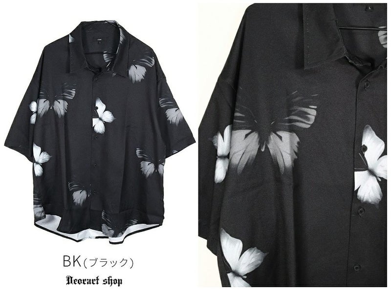 Deorart,ディオラート,総柄シャツ,V系シャツ,パーティ,ドレスアップ,蝶々,バタフタイ柄,フォトプリント,オーバーサイズ,薔薇,花柄,メンズ,レディス,おしゃれ,カッコイイ,地雷系,ホスト,ライブ衣装,通販