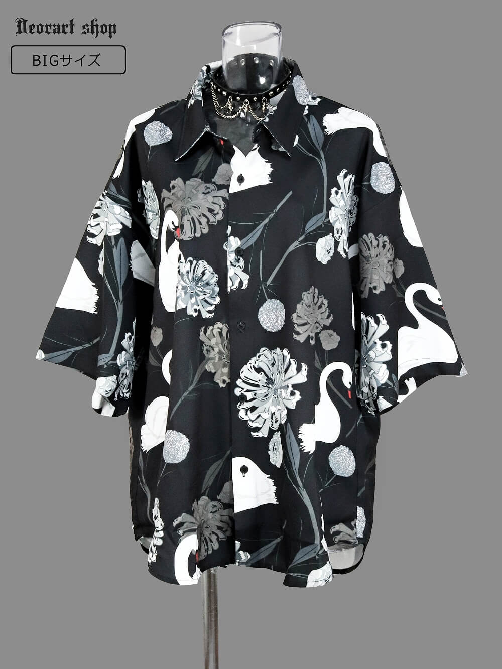Deorart,ディオラート,V系シャツ,柄シャツ,鳥柄,白鳥,ゴシック,バンド,ホスト,男装,衣装,オーバーサイズ,