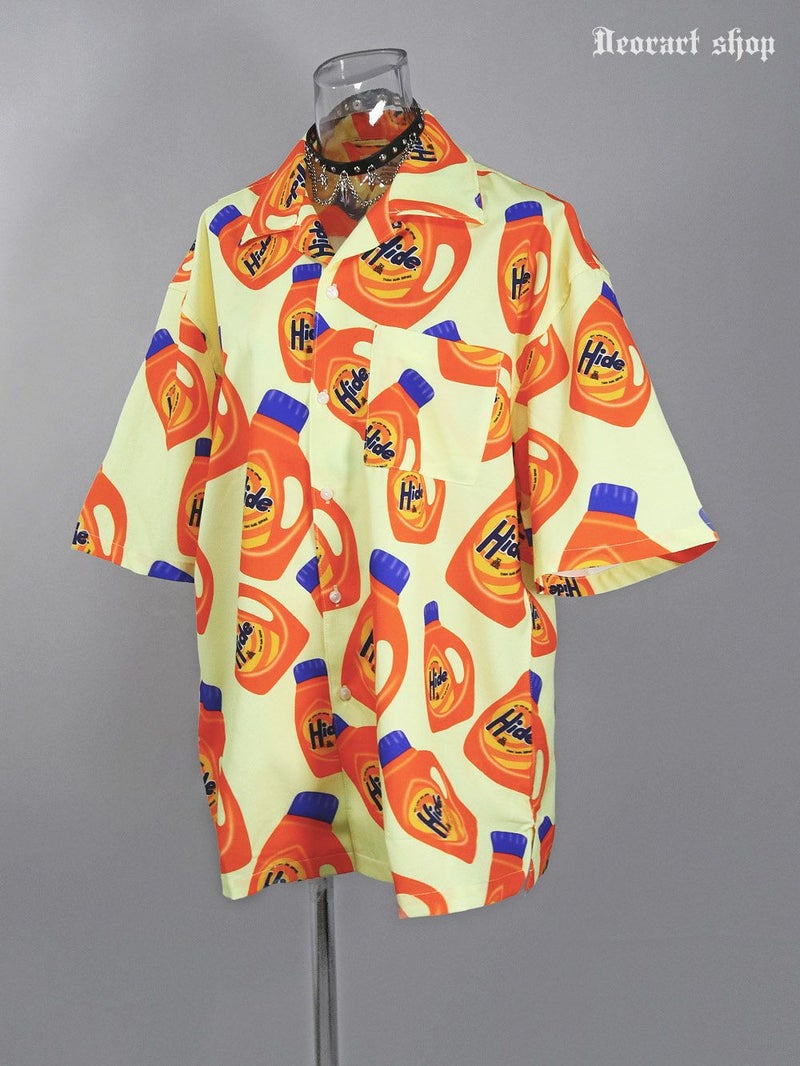 Deorart,ディオラート,シャツ,ブラウス,五分袖シャツ,ユニークシャツ,洗剤柄,夏,メンズシャツ,ユニセックスシャツ,アメリカン柄,アメコミ,海外風,アロハシャツ