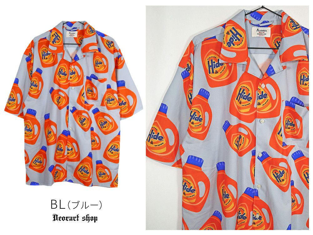 Deorart,ディオラート,シャツ,ブラウス,五分袖シャツ,ユニークシャツ,洗剤柄,夏,メンズシャツ,ユニセックスシャツ,アメリカン柄,アメコミ,海外風,アロハシャツ